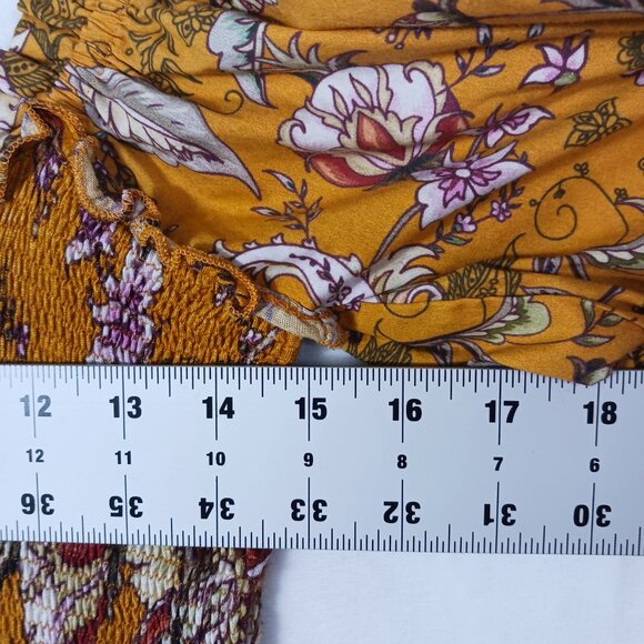 Anthropologie Conditions Apply Smocked Peplum Top, Medium, Ruffled, Cottage Core - Picture 7 of 16